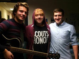 With actor Rupert Grint and pianist George Fradley