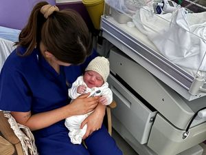 Supporting image for story: Little Dexter makes it over the line to be born in hospital