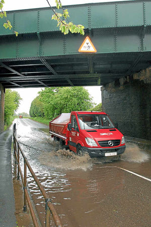 Flooding in Newport Road, Albrighton