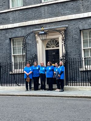 Crystal Owen (second from left), was joined by other mums affected by tragedy to hand over the petition.