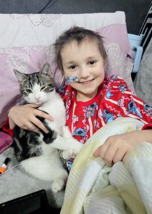 Amelia Kolpa who has had thousands of cards delivered  for her 8th birthday. 