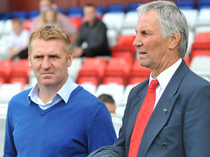 Supporting image for story: Chris Nicholl delivers words of wisdom to Dean Smith