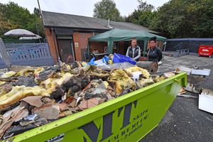 The clean-up operation at Fens Pool Community Centre. Photo: Tim Sturgess