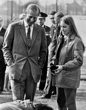 March 28, 1969: 'A smiling Prince Philip chats to Miss Joan Ainsley, domestic science teacher at Darlaston Comprehensive School, during his visit to Walsall.' 