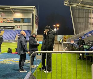 Michael Appleton speaking to Isaac Lee