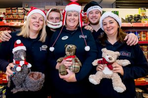 Stans Superstore staff Dawn Rogers, Joseph Smart, Joan Price, Gareth Williams and Paula Bartha on December 21, 2015, which was the busiest shopping day of the year