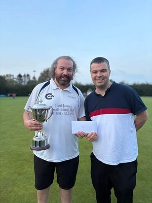 Champion of the champions at Edgmond – Callum Wraight with organiser Rob Burroughs