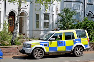 Police outside the flat where Artura Busma was killed in Tettenhall Road, Wolverhampton