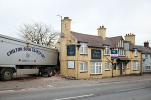SHREWS COPYRIGHT NATIONAL WORLD JAMIE RICKETTS 11/11/2024 - SHROPSHIRE STAR - Bayston Hill crash where a lorry has crashed into The Three Fishes Pub and also a house and car, near Dobbies Roundabout on the A49.
