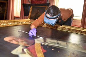 Supporting image for story: Weston Park paintings undergo conservation work