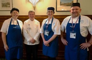 Gill Owen, Chef, alongside fellow NHS chefs in the House of Commons as part of celebrations the fifth anniversary of the NHS Chef of the Year competition.