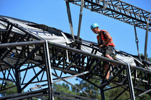 Stage being set up ahead of Forest Live this weekend