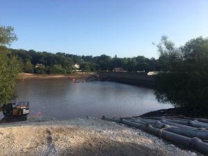Supporting image for story: Firefighters in the West Midlands continue to help at Whaley Bridge dam