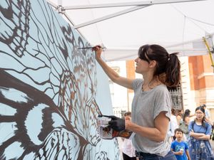 Supporting image for story: Scientists and artists create live art based on groundbreaking research
