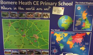The new geographical map at Bomere Heath Primary School. 