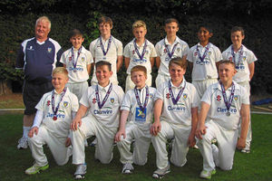 Wellington Under-13s: Back row, left to right: Norman Ross (Manager), Joe Poole, Frank Mansell, Luke Goring, Dan Pitchford, Akhil Srinivason, Adam Lloyd. Front: Tom Griffiths, Harrison Coalblan, Edward Whitehouse-Jones, Patrick Ward-Clayton, Sam Jones.