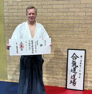 Sensei Mark Pickering Shihan from Cocks Moors Woods Aikido club awarded highest honour of 7th Dan from Japan after more than 40 years of dedication and teaching.