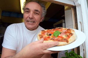Supporting image for story: Oswestry's Enrico gets a pizza the action