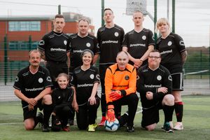 Telford Centre players at Goals. Bilston, ahead of a clash between the Mander Centre