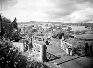 Buildwas railway crossing in the 1950s. The crossing keeper was Mrs Rook, whose son Ron Rook was head shunter at Buildwas in the 1950s. Buildwas level crossing.