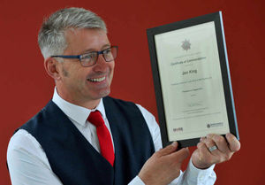 Pc Jon King was honoured for his work at the scene of the tragedy