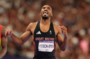 Great Britain's Matthew Hudson-Smith reacts after finishing second in the Men's 400m Final at the Stade de France on the twelfth day of the 2024 Paris Olympic Games