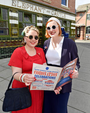 Coronation celebrations at Black Country Living Museum..Ria Barry and Amber Brookes from Tipton..