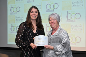 Victoria Thornton from Shrewsbury Colleges Group, winner of the Learning Support Award, with sponsor Sally Joyner from In The Loop.