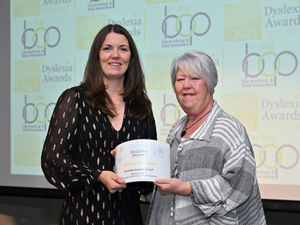 Victoria Thornton from Shrewsbury Colleges Group, winner of the Learning Support Award, with sponsor Sally Joyner from In The Loop.