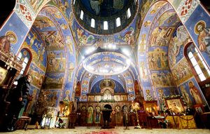 Stunning images show Serbian Orthodox Christians gathering to celebrate the birth of Jesus Christ at the Serbian Orthodox Church of the Holy Prince Lazar, in Bournville, Birmingham. January 7, 2026.  