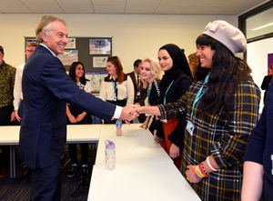 Mr Blair meeting Dudley College students