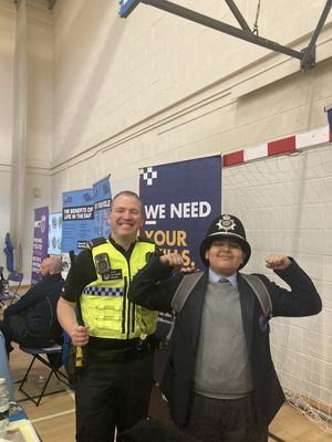 An Arena Academy student learns about careers with the police