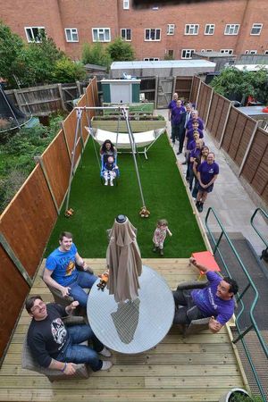 Lilee-Anne with her mum and dad: Lisa and Richard Geach, and Lee Trunks from Well Child