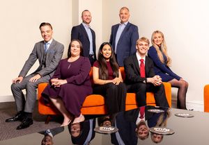 Back row Sam Pedley and Tom Esler. Front row Jack Cook, Bethany Steel, Alena Dudrah, Oliver Leigh and Tayler Bannister