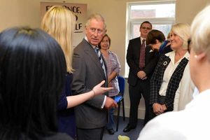 The Prince of Wales meets volunteers at the Samaritans Centre, in New Hampton Road West, Wolverhampton