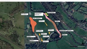 A Plan Showing The Wetland Restoration Work To Be Carried Out At The Shugborough Estate Submitted As Part Of The Planning Application To Stafford Borough Council