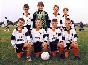 Jay as a child, back right, playing for Barrowford Celtic aged 10. He was told he was too small to make it as a footballer