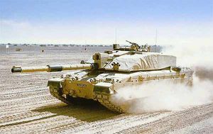 A Challenger II battle tank of the type Trooper David Clarke was in when he came under friendly fire in 2003