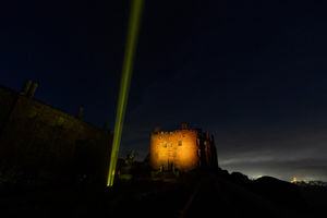 Powis Castle lit up on Thursday night