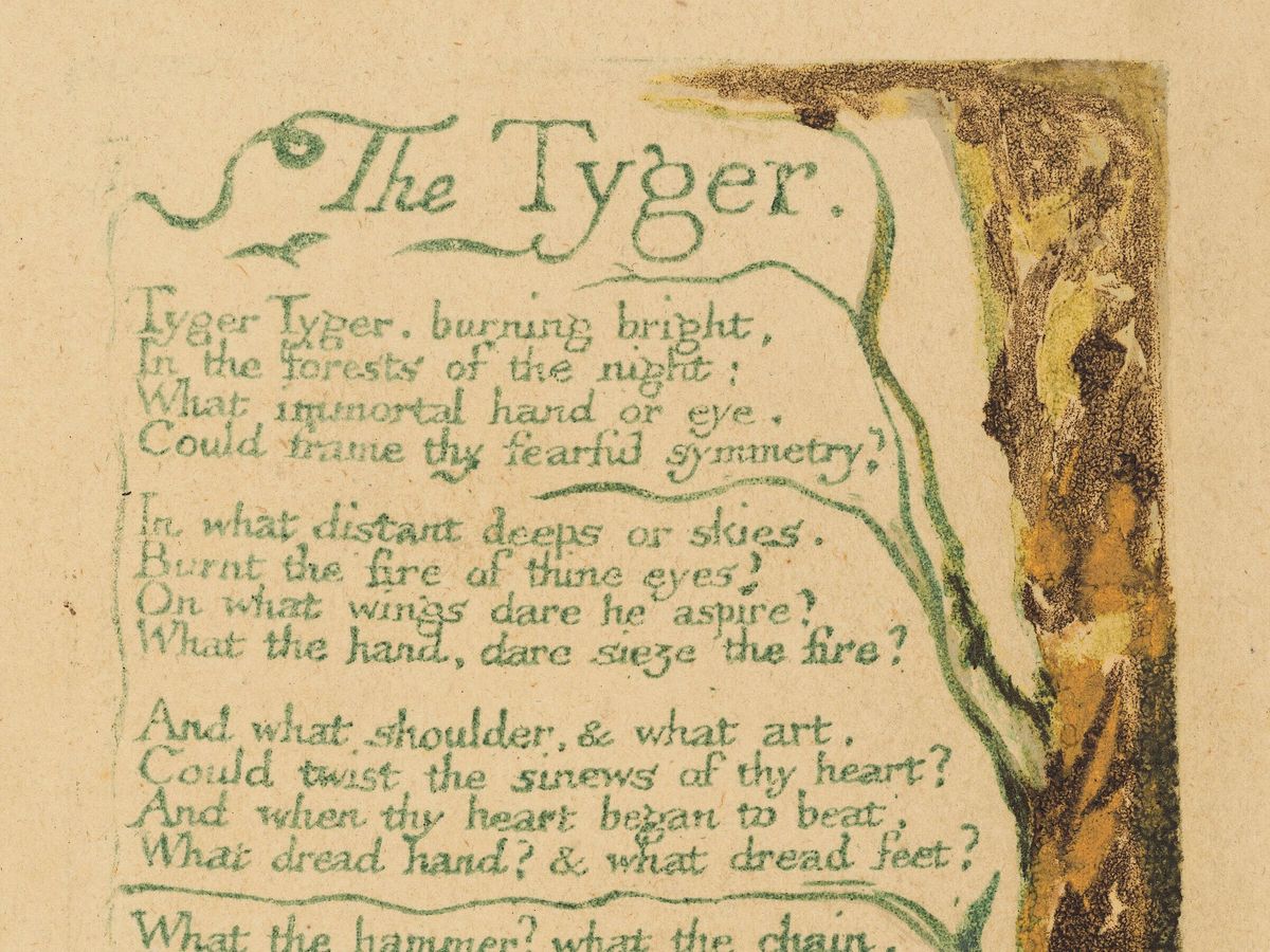 Rare print of William Blake&rsquo;s The Tyger poem expected to sell for up to &pound;120,000