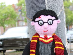 Supporting image for story: Shropshire town taken over by knitted Harry Potter characters as 'yarn bombers' return