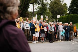 Campaigners and residents marched in Bishop's Castle calling for health bosses to re-open inpatient beds at their hospital.