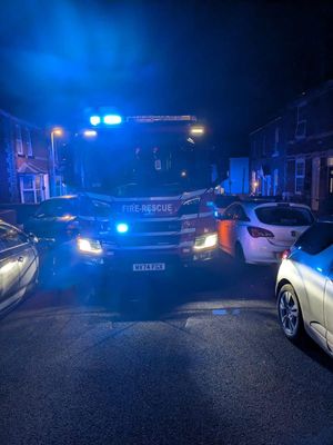 It was a tight squeeze for firefighters in Gittin Street, Oswestry. Picture: Ellesmere Fire Station