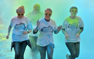 Lingen Davies Charity Colour Run on the Sansaw Estate, Hadnall..