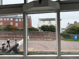 Looking out towards Stourport town centre from the property