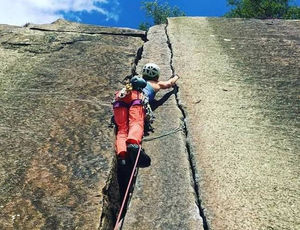 Lucy Foster on one of her climbs. Picture: Facebook.