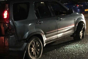 The 4x4 stopped by police. Photo: @PoliceStafford