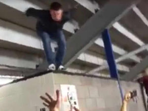 Supporting image for story: Watch: Wolves fan's crowd surfing attempt goes badly wrong