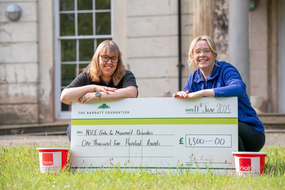 West Midlands homebuilder donates £1,500 to support people with movement disorders