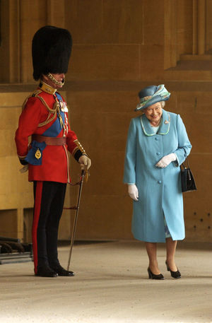 Her Majesty The Queen enjoyed the spectacle, as a swarm of bees cause concern prior to The Queens Company Review 